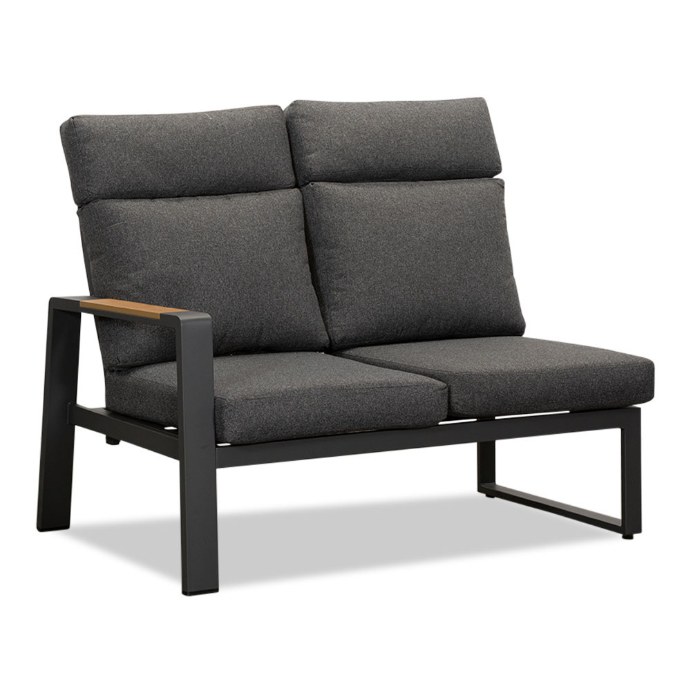 Manhattan dining loungeset met verstelbare tafel 6 personen | aluminium + polywood | antraciet | 5-delig - 273x213cm