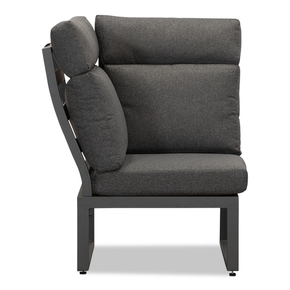 Manhattan dining loungeset met verstelbare tafel 6 personen | aluminium + polywood | antraciet | 5-delig - 273x213cm