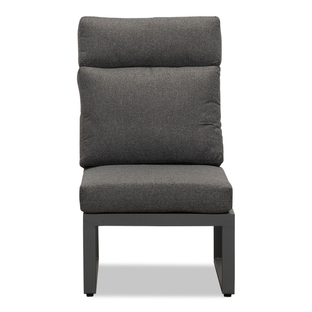 Manhattan dining loungeset met verstelbare tafel 6 personen | aluminium + polywood | antraciet | 5-delig - 273x213cm