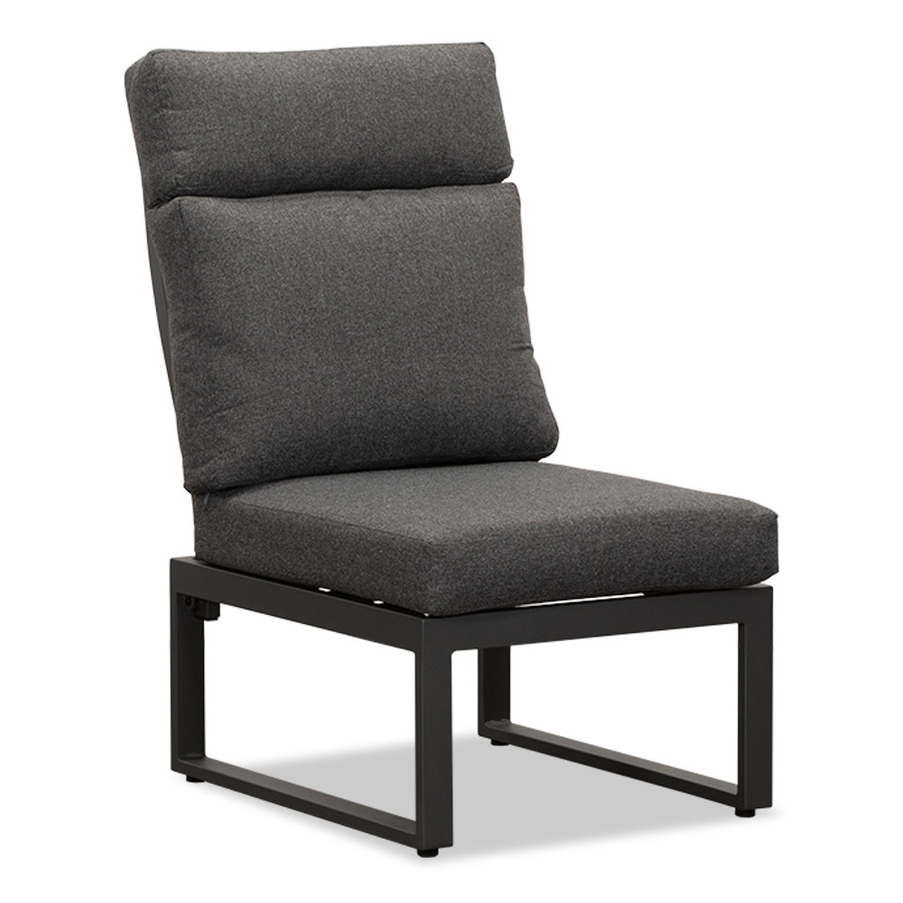 Manhattan dining loungeset met verstelbare tafel 6 personen | aluminium + polywood | antraciet | 5-delig - 273x213cm