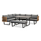 LUX outdoor living Moskou dining loungeset 8 personen | aluminium + wicker | antraciet | 4-delig - 258x197cm