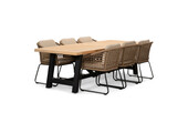 James/Tulum Sahara Dust dining tuinset | 6 personen | teakhout + touw | 260cm