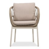 Riga/Dakota beige/wit stoel-bank dining tuinset | 4 personen | hardhout + touw | 200cm