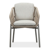 Rico dining tuinstoel set van 6 | aluminium + touw | zand