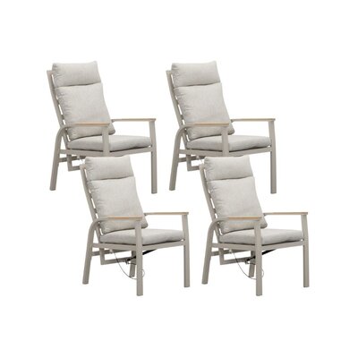 Annecy dining tuinstoel set van 4 | aluminium | beige