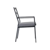 Cadiz dining tuinstoel set van 6 stapelbaar | aluminium | antraciet