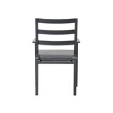 Cadiz dining tuinstoel set van 6 stapelbaar | aluminium | antraciet