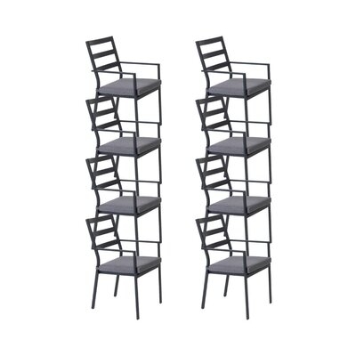 Cadiz dining tuinstoel set van 8 stapelbaar | aluminium | antraciet