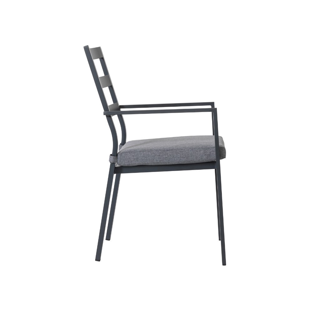 Cadiz dining tuinstoel set van 8 stapelbaar | aluminium | antraciet