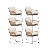 Harper dining tuinstoel set van 6 | touw + RVS | Sahara Dust