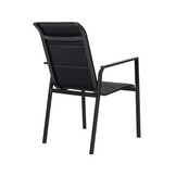 Toledo dining tuinstoel set van 4 | aluminium + textileen | antraciet