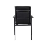 Toledo dining tuinstoel set van 4 | aluminium + textileen | antraciet