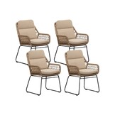 Valencia dining tuinstoel set van 4 | touw + aluminium | Sahara Dust