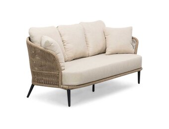 Palermo 3-zits tuinbank | aluminium + touw | Sahara Dust | 170cm