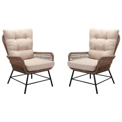 Dex loungestoel tuin set van 2 | touw + aluminium | Sahara Dust