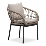 Dakota dining tuinstoel set van 8 | touw + aluminium | beige/antraciet