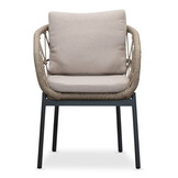 Dakota dining tuinstoel set van 8 | touw + aluminium | beige/antraciet