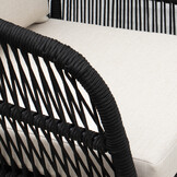 Rochefort dining tuinstoel set van 8 | touw + hardhout | zwart