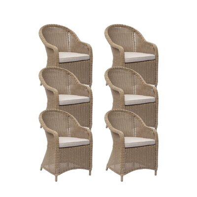 Toulouse dining tuinstoel set van 6 | wicker | Royal Sand