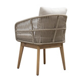 Rochefort dining tuinstoel set van 6 | touw + hardhout | zand