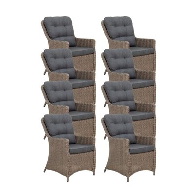 Madrid dining tuinstoel set van 8 | wicker | Ash Grey