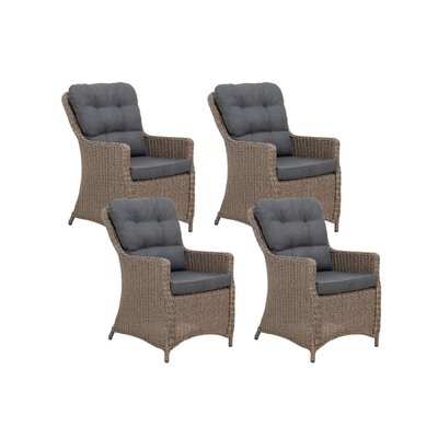 Madrid dining tuinstoel set van 4 | wicker | Ash Grey
