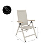 Norali dining tuinstoel verstelbaar set van 6 | textileen + aluminium | beige