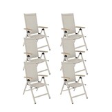 Norali dining tuinstoel verstelbaar set van 6 | textileen + aluminium | beige