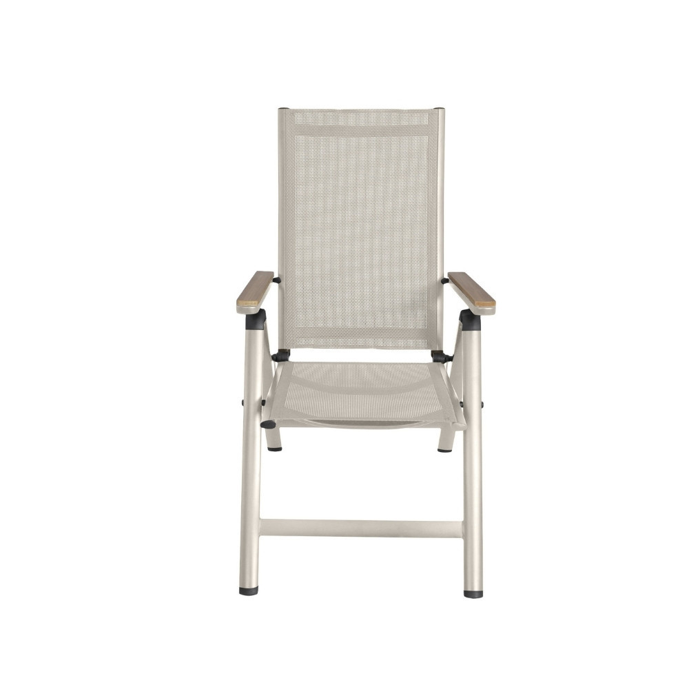 Norali dining tuinstoel verstelbaar set van 4 | textileen + aluminium | beige