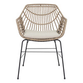 Charlotte dining tuinstoel set van 6 | wicker + staal | Bamboo taupe