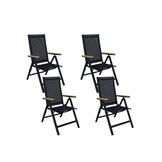 Norali dining tuinstoel verstelbaar set van 4 | textileen + aluminium | antraciet