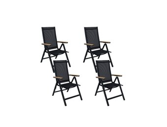 Norali dining tuinstoel verstelbaar set van 4 | textileen + aluminium | antraciet