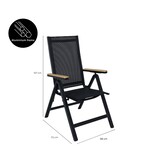 Norali dining tuinstoel verstelbaar set van 4 | textileen + aluminium | antraciet