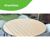 Calgary dining tuintafel 4 personen | polywood + aluminium | Natural Wood | Ø120cm rond