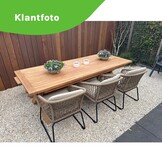 Riga/Tulum Sahara Dust stoel-bank dining tuinset | 6 personen | hardhout + touw | 250cm