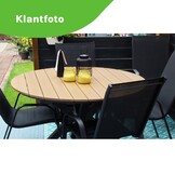 Cervo dining tuintafel 4 personen | polywood + aluminium | Natural Wood | Ø120cm rond