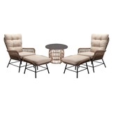 Dex lounge balkonset 2 personen | touw + aluminium | Sahara Dust | 5-delig