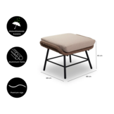 Dex lounge balkonset 2 personen | touw + aluminium | Sahara Dust | 5-delig