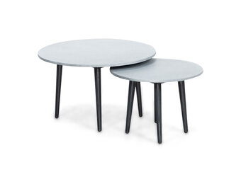 Palermo koffietafel set van 2 | aluminium + betonlook