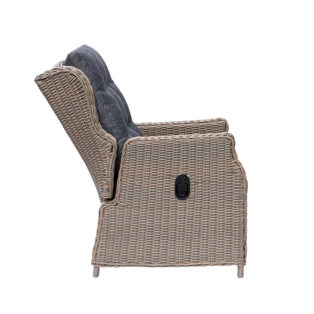 Genève lounge balkonset - verstelbaar 2 personen | wicker | Ash Grey | 4-delig