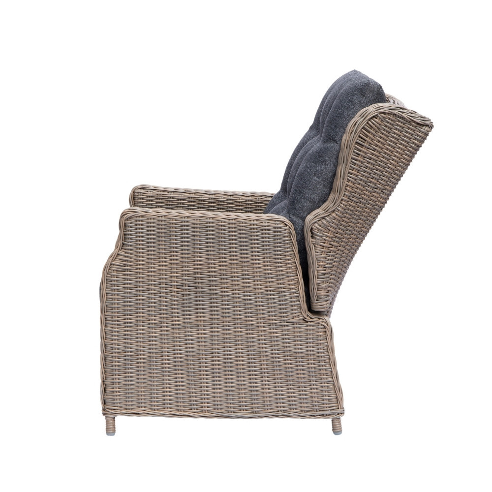 Genève lounge balkonset - verstelbaar 2 personen | wicker | Ash Grey | 4-delig