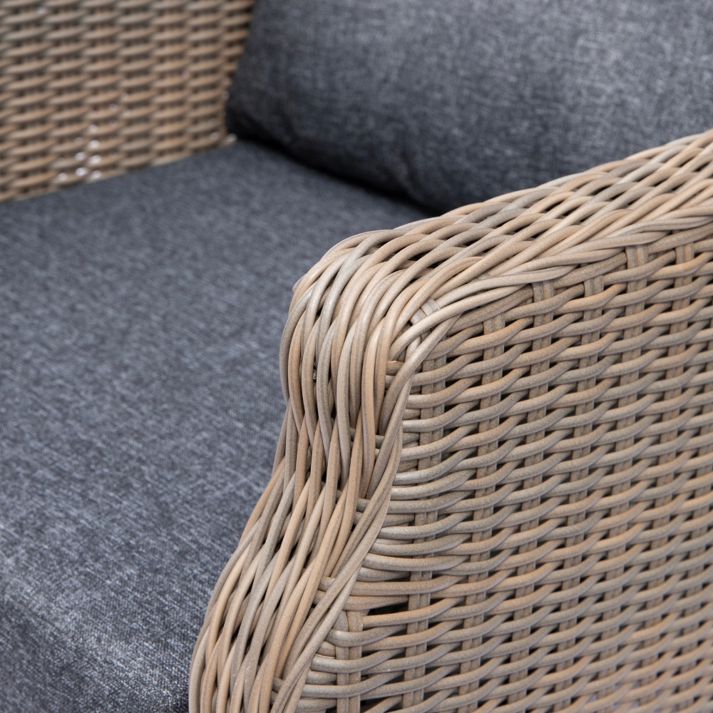 Genève lounge balkonset - verstelbaar 2 personen | wicker | Ash Grey | 4-delig