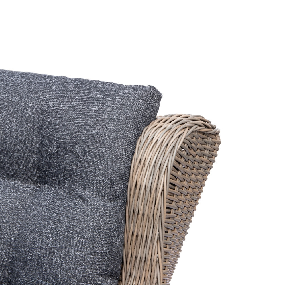 Genève lounge balkonset - verstelbaar 2 personen | wicker | Ash Grey | 4-delig