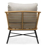Flow/Aurora stoel-bank loungeset 5 personen | wicker + teakhout | Bamboo taupe | 5-delig