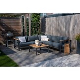 Nebraska hoek loungeset 5 personen | aluminium + polywood | antraciet | 4-delig - 240x240cm