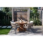 BUITEN living Palau/Dakota beige/antraciet dining tuinset | 4 personen | teakhout + touw | 120cm rond