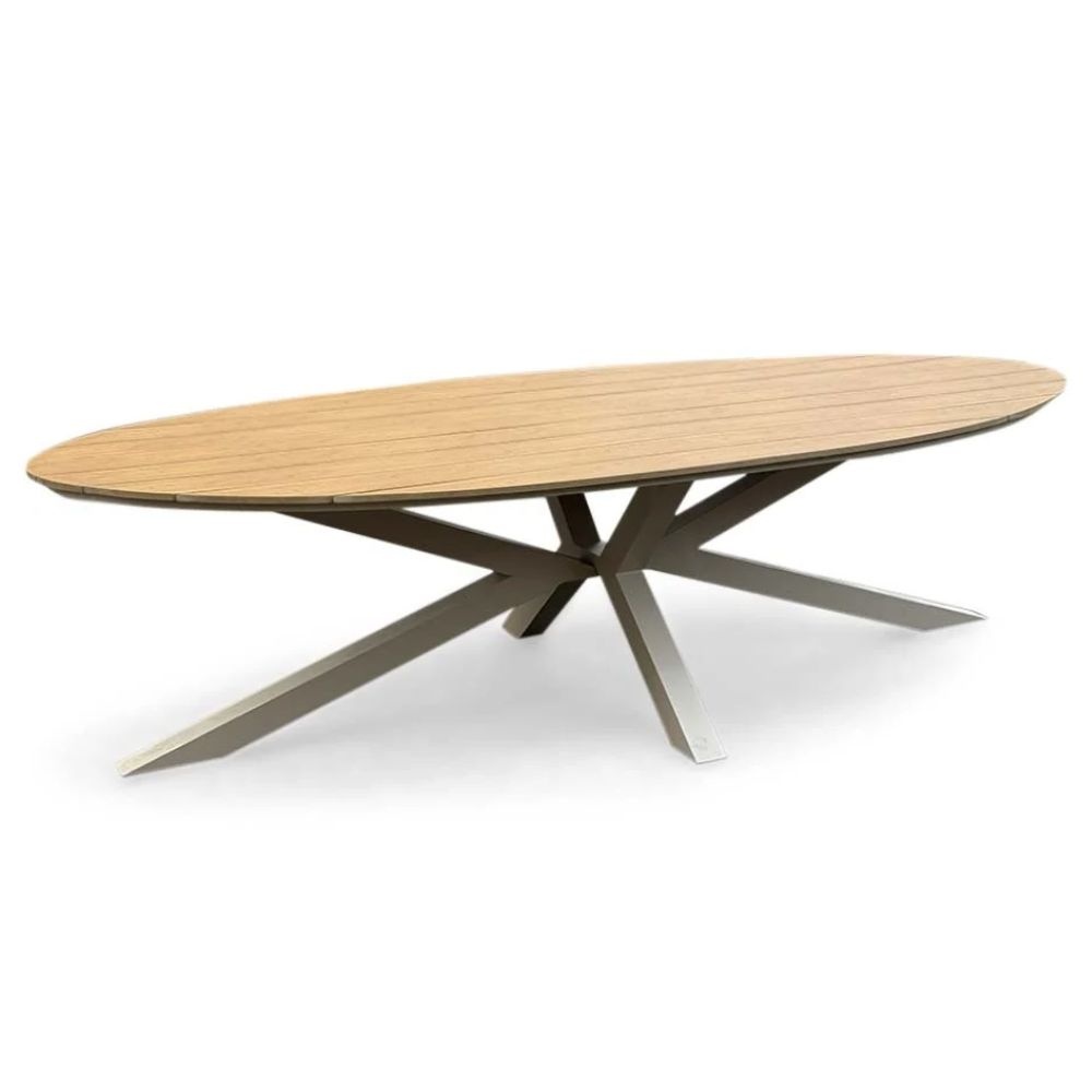 Dallas dining tuintafel 8 personen | polywood + aluminium | Natural Wood/beige | 280cm