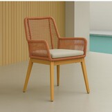 Padua dining tuinstoel | touw + hardhout | terra