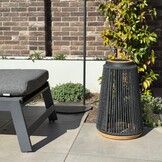 Rocca sfeerlamp tuin solar | aluminium + teakhout | antraciet | 56cm