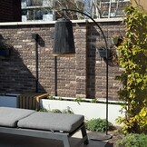 Rocca sfeerlamp tuin solar | aluminium + teakhout | antraciet | 56cm